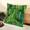 Cactus Pattern Cushion Cover Soft Short Plush Pillow Cover Smooth Cozy Texture Aesthetic Cushion Case Home Decor