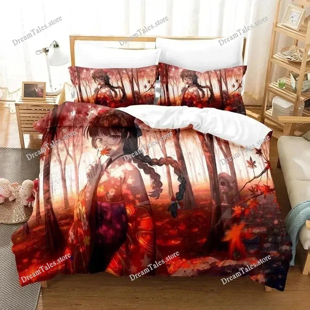 New Bedding Set Virtual Youtuber Tsukino Mito Cartoon Anime Adult Kid Bedroom Duvet Cover Sets 3D Kawaii Girls Luxury Gift963