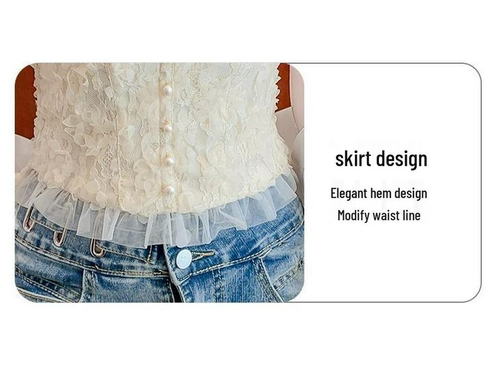 White Lace Sweet Desire Women's Camisole Tank Top - Sexy Sleeveless with Beautiful Back Design
