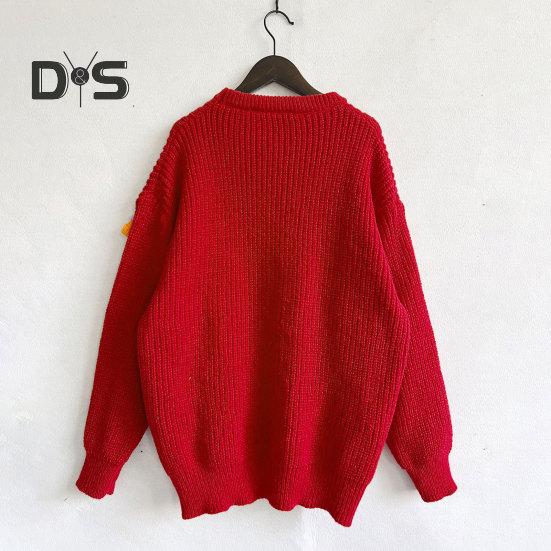 Women Christmas Sweater Santa Claus Xmas Hat Decor Loose Fit Knitting Tops Round Neck Long Sleeve Autumn Winter Sweater