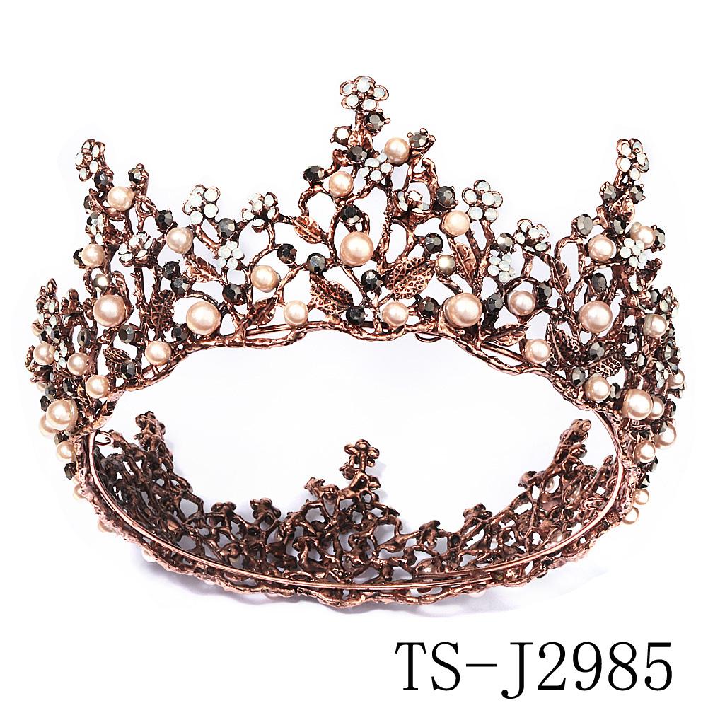Halloween Party Fairytale Kingdom Happy Wedding Retro Color Crystal Rhinestone Tiaras Coronas Bride Wedding Crown for Bride