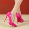 Aphixta 12cm Super High Thin Heels Pumps Women Shoes Pointed Toe Patent Leather Wedding Colorful Dress Stiletto Heel Shoes Woman