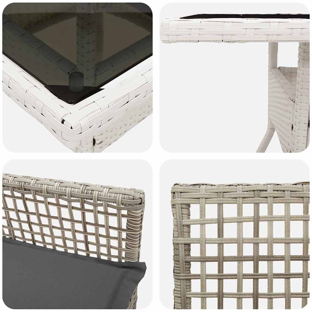 Garden Dining Set 5 pcs Light Grey Poly Rattan
