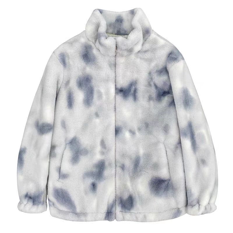 

Осенью и зимой новые куртки из плюша ягненка, женские нишевые повседневные двусторонние бархатные цельные куртки с воротником-стойкой из хлопка XL