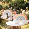 55x33cm Fantastic Ultra Soft Rainbow Plush Pillow Stuffed Sky Pillow Pink Red Decoration for Sofa Chair