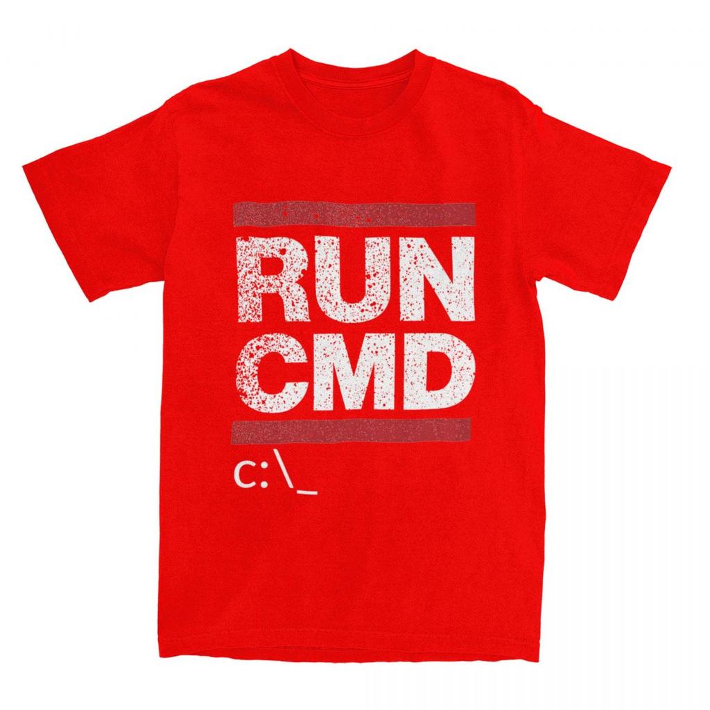 Unisex T Shirt Run Cmd Computer Programmer T Shirts Trending Graphic Summer Tee Shirt Y2K Casual Cotton Clothing Plus Size 5XL