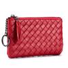 New leather short change bag, women's sheepskin woven small and ultra-thin small wallet, men's money bag storage bag, high-end sense