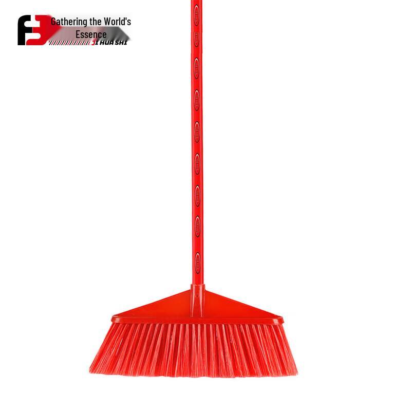 Jihuashi Outdoor Hard Bristle Broom with Wood Handle