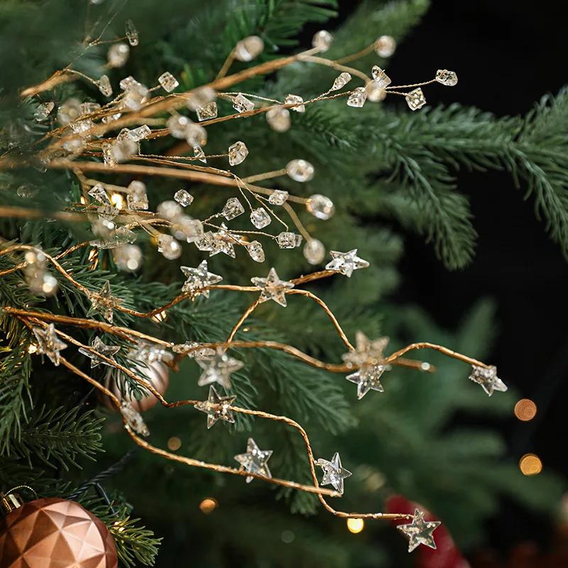 Weihnachtsdekorationen Kristallknospen Zweige Für Weihnachten DIY Kristallblume Weihnachten Acrylperlen Picks Hochzeitsfeier Dekoration