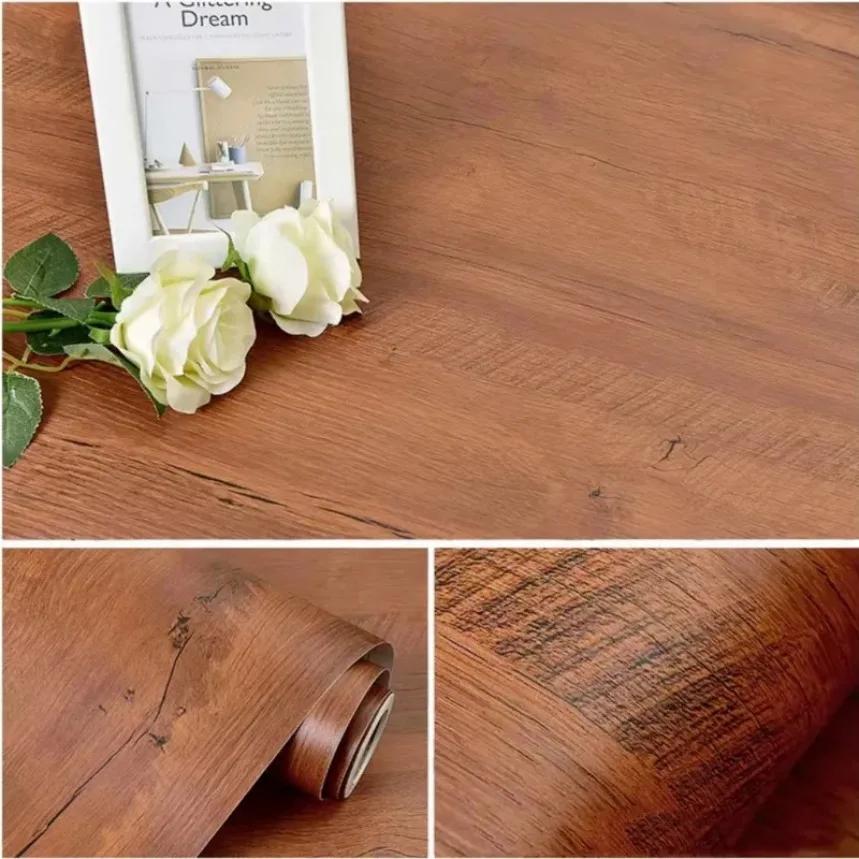 90cm Width Wood Grain PVC Wallpaper for Door Wardrobe Cupboard Table Furniture Waterproof Self Adhesive Stickers Wall Stickers