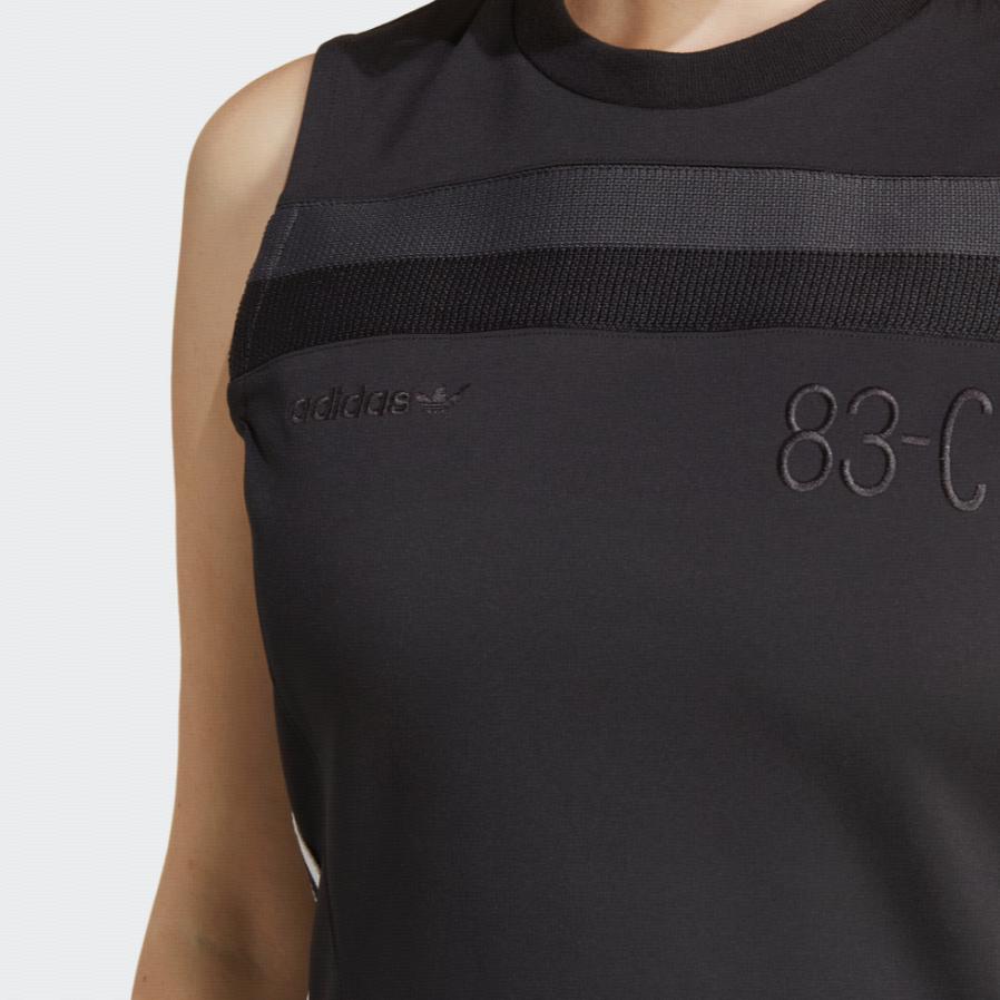 adidas Originals Blue Version Collection Sleeveless Dresses Women's Black Crew Neck Moderate Short HR3419
