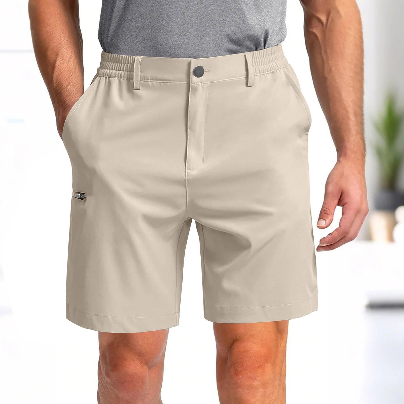 

Мужские рабочие шорты с несколькими карманами, эластичный пояс, свободный хлопок, легкие повседневные рабочие шорты для отдыха на открытом воздухе XL бежевый