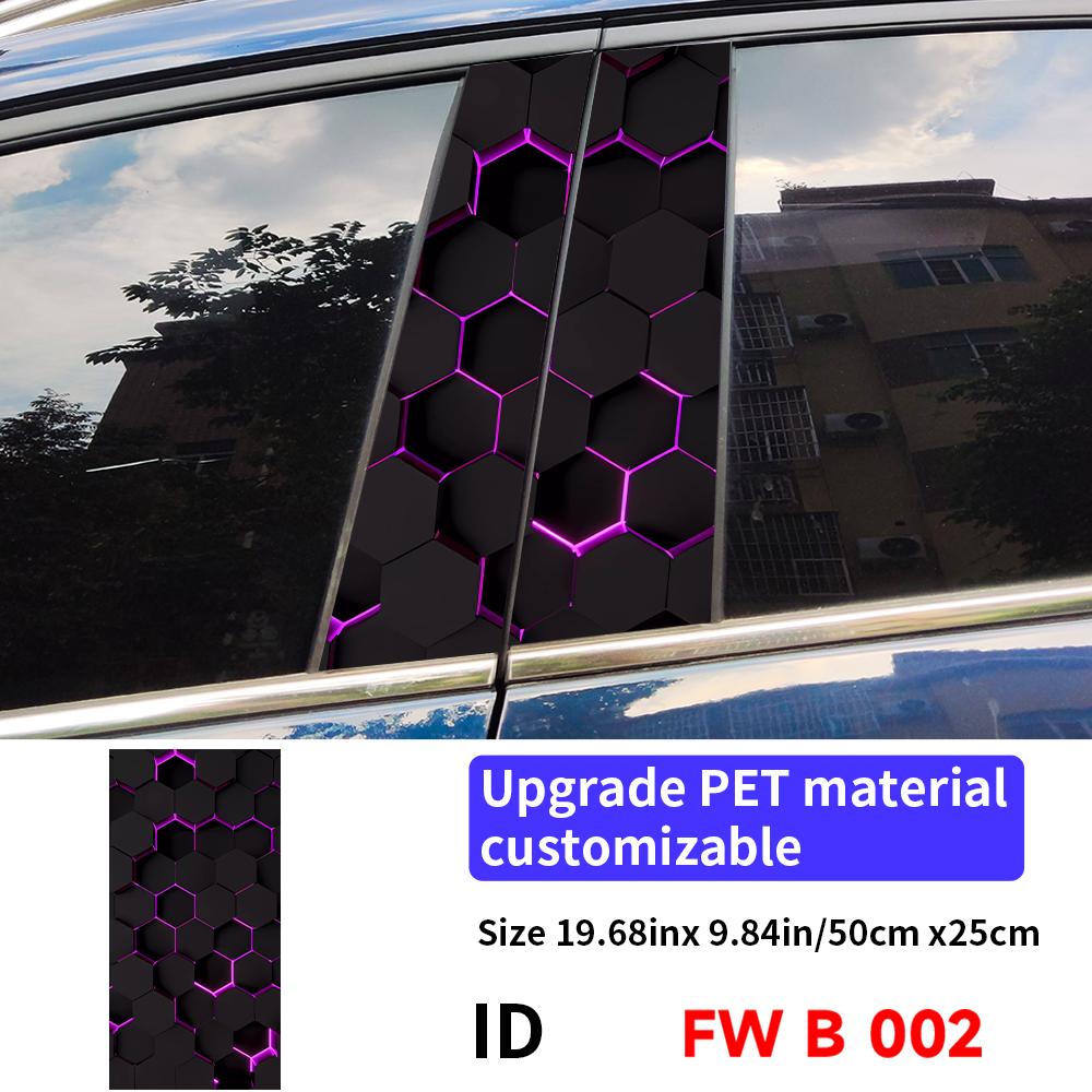 Honeycomb Car Stickers Auto B Pillar Waterproof Center Column Decoration Cover Scratches DIY Car Doors Pillar Decals Accessories