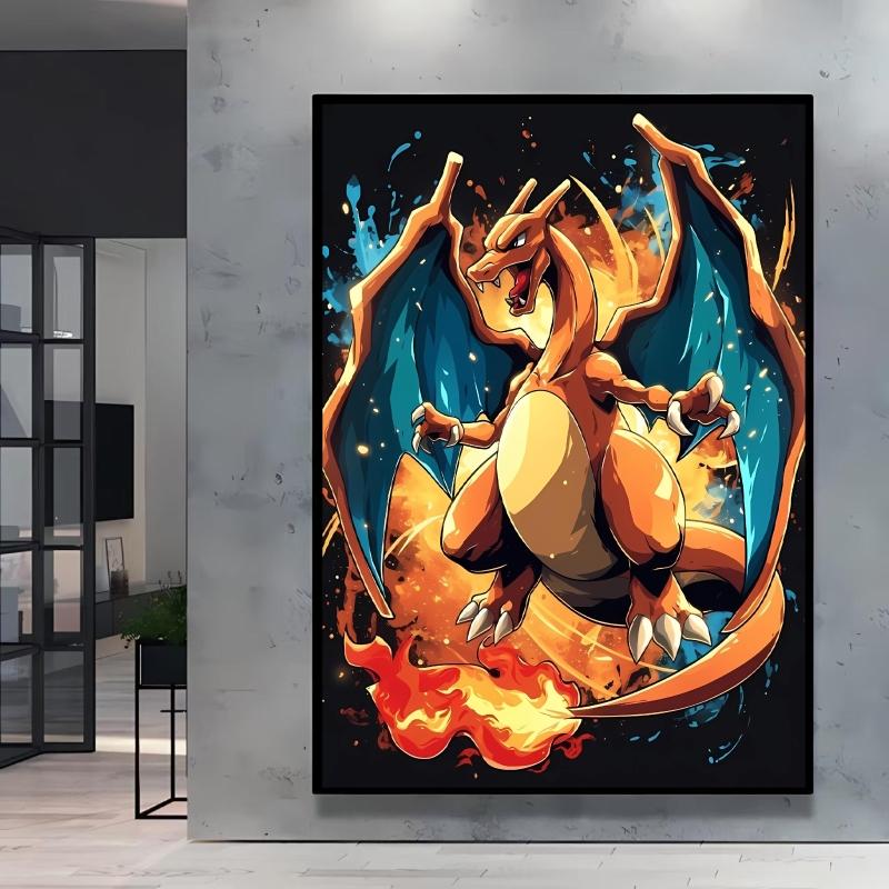Japanese Anime Canvas Paintings  Pikachu Poster Cartoon Character Picture Bright and Clear Colors High Quality Home Decor