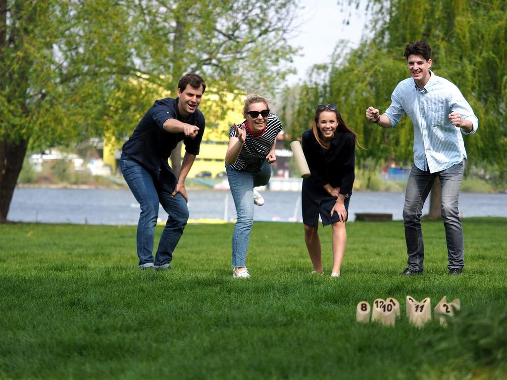 TRADE ONE Mölkky Complete Set with Wooden Sticks, Perfect for Outdoor Sports, Parks, and Fun for All Ages, Men and Women, 60124