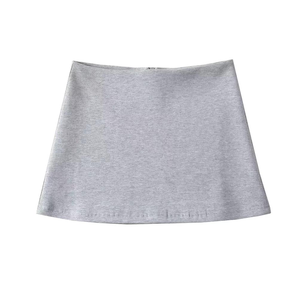 Chic Hip-Wrap Low Waist Short Skirt - European & American Style with Built-In Safety Shorts