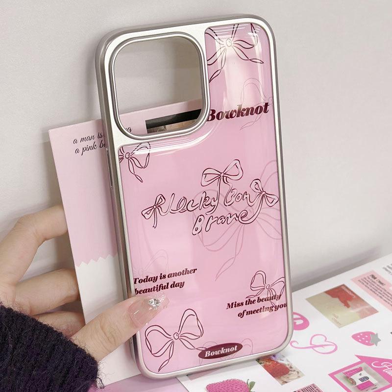 Zhitai iPhone 14 Electroplated Silver Edge Drip Glue Case, Compatible with iPhone 13 Pro and Huawei P70