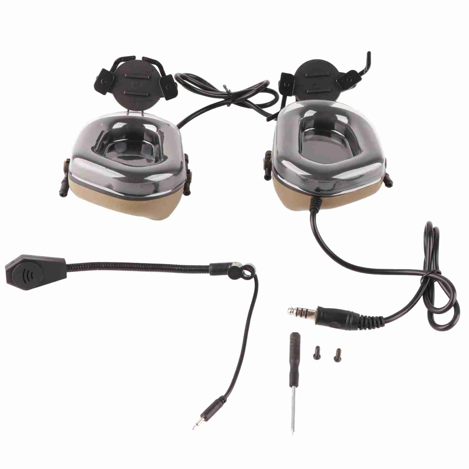 Wasserdichtes faltbares Taktik-Mikrofon-Ohrhörer-Headset für CS-Kampfspiele Schwarz