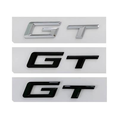 3d ABS Chrome Black Logo GT Letters Car Trunk Emblem Badge Decal GT Sticker Accessories