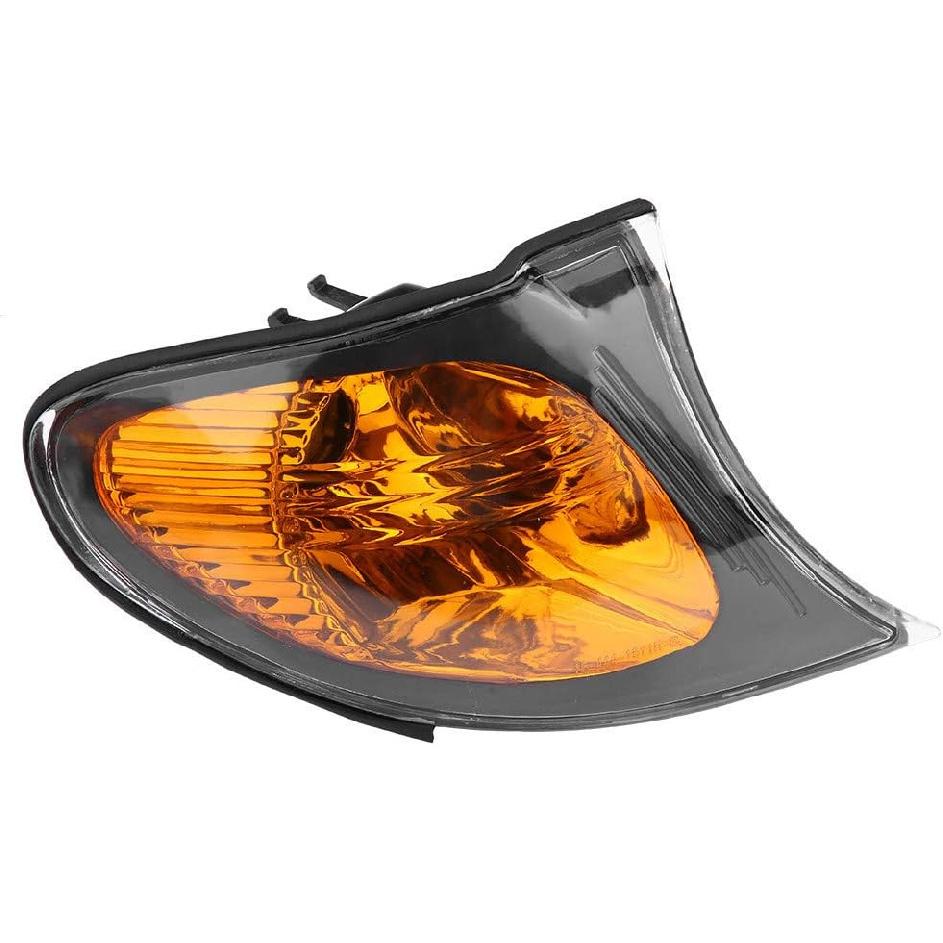 ARAMOX Corner Light Cover, A Pair of Corner Light Lens Turn Light Cover Yellow Lens Fitment for E46 3-Series 4DR 2002-200