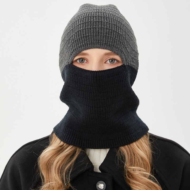 Autumn and Winter Windproof Ski Mask for Men and Women Warm Cycling Hood Neck Guard Cold Hat  Dual Purpose Knitted Hat