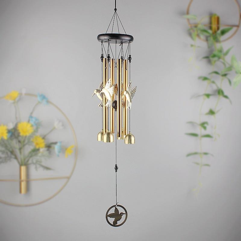 Creative Animal Outdoor Metal Wind Chimes Yard Garden Tubes Bell Copper Antique Wind Chime Wall Hanging Home Decor Wooden Wind