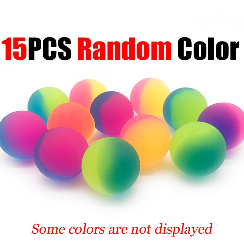 15Pcs/Set Colorful Bouncing Ball 25Mm Size Assorted Elastic Balls Pet Favors Funny Dog Chasing Game Prop Festival Party Gift Zyf