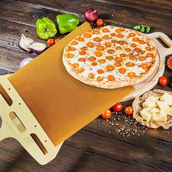 Pizza Posuvná lopata s dřevěnou rukojetí Oboustranná dřevěná pizza špachtle Nepřilnavá lopatka pro vnitřní venkovní pece