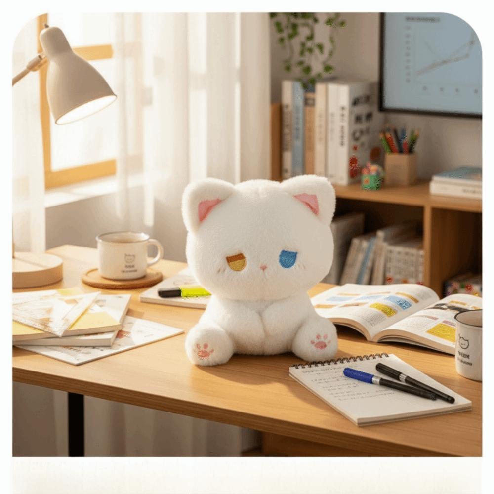 Peluche Emo Tristi Carini Posizione Seduta Texture Soffice Bambole Emo Aspetto Elevato Gattini Cartoni Animati Peluche Regalo di Compleanno per Bambini
