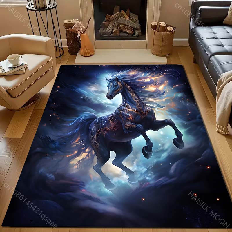 17 Styles Running Horse Print Carpet for Living Room Bedroom Sofa Doormat Home Decor  Area Rug Non-slip Floor Mat for Gifts