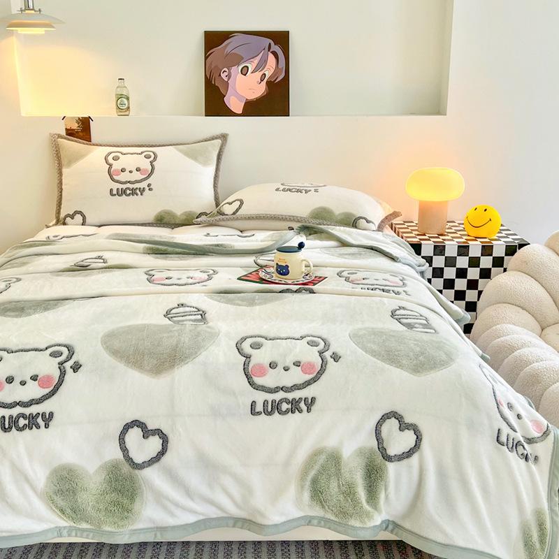 Hópelyhes Korallgyapjú Flanel Takaró - Megvastagított, Meleg Irodai Szundikáló Takaró