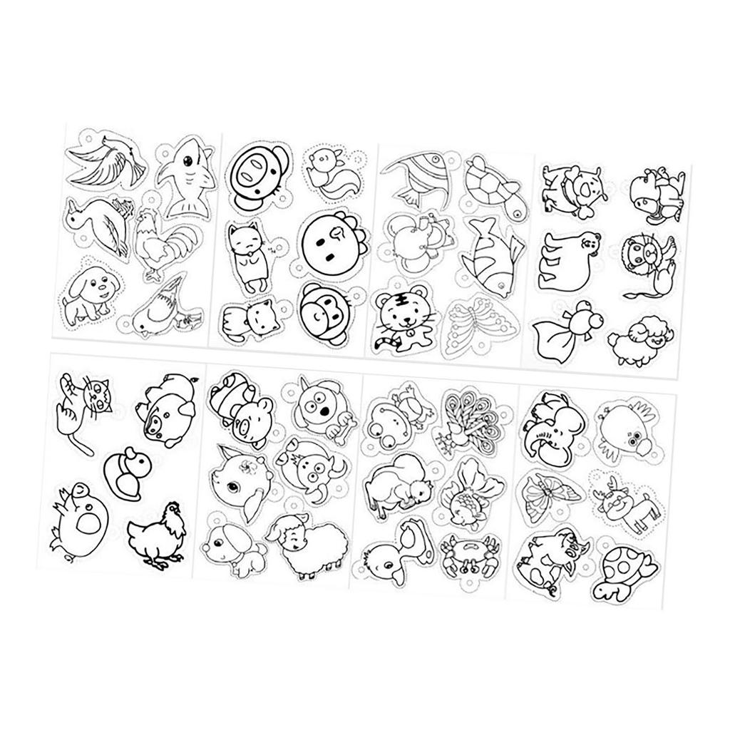 8x Fogli di Plastica Termoretraibile con Pellicola Artistica a Fantasia Carta Artistica Artigianato Termoretraibile /Portachiavi Adulti Ragazzi