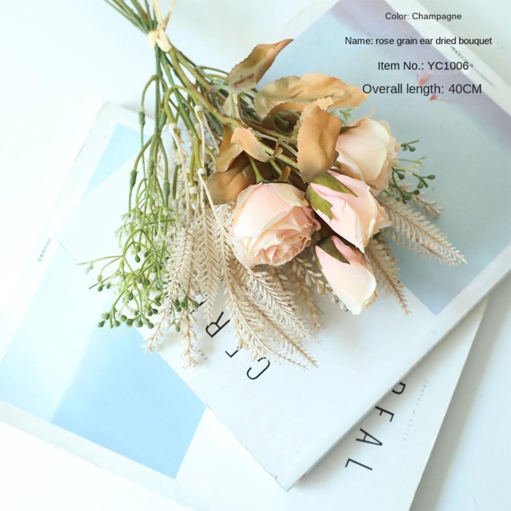 

Осеннее украшение Искусственные обожженные розы цветы Искусственная цветочная композиция Искусственные розы цветы шампанского