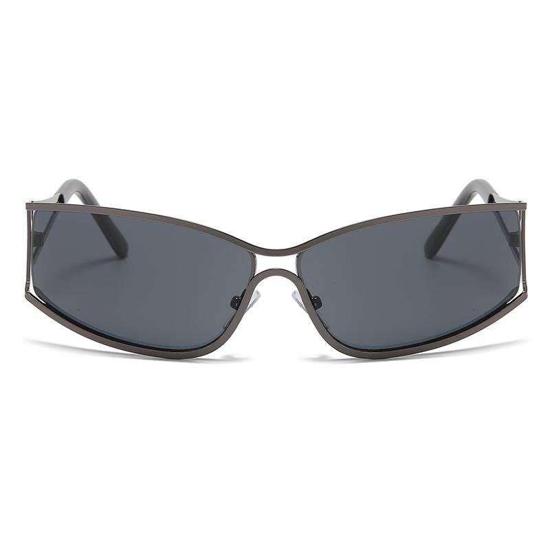 Protective Glasses 2pcs Y2K Metal Frame Square Sunglasses Hollowed Out Future Sense Of Technology Girls Net Red Sunglasses