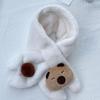 Capybara Cartoon Plush Scarf and Gloves 2in1 Set for Adult Student Fashionable Warmth Hand Warmer Mittens Neck Gaiter