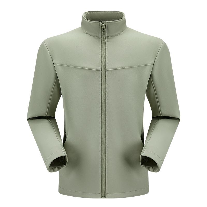 YKK Zipper Stand Collar Softshell High-Stretch Waterproof Windbreaker Jacket, Wear-Resistant & Anti-Static