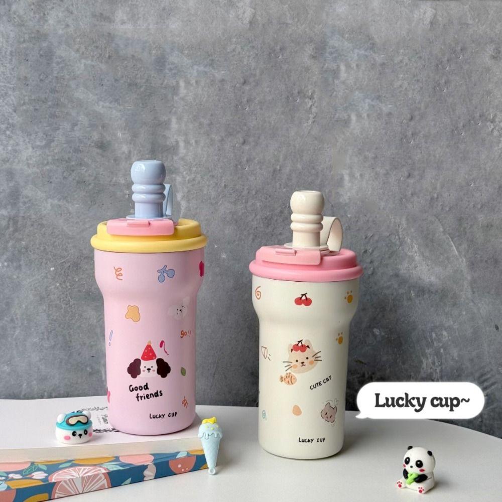 Stainless Steel Vacuum Cup 600ml Water Mug Cute Insulated Cup