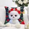 White Cat and Dog Pillowcase Dormitory Decoration Office Living Room Sofa Home Pillowcase