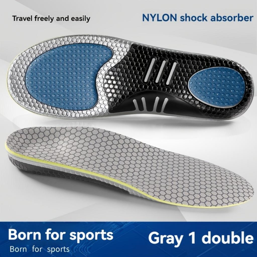 Silicone Sports Insole - Shock-absorbing, Comfortable Cushioning, Suitable for Running and Standing, with Arch Support, Insole