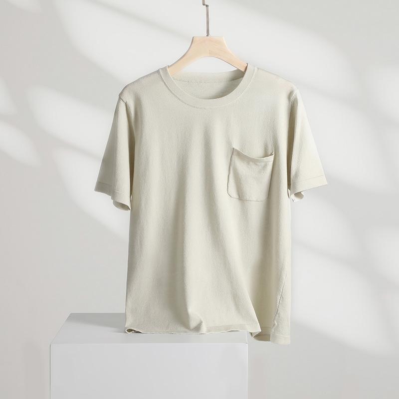 Thin Style, Round Neck, Short Sleeves for Women, Summer Style, Silky, Soft and Loose T-shirt, Fashionable and Versatile