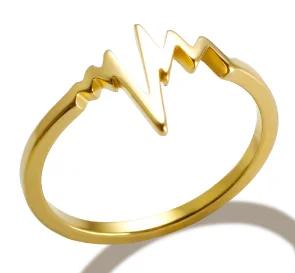Anello Minimalista in Acciaio Inossidabile a Forma di Cuore Amore Vuoto per Donne Anelli con Zirconi Intarsiati Colore Oro Impermeabile Gioielli Moda Romantica