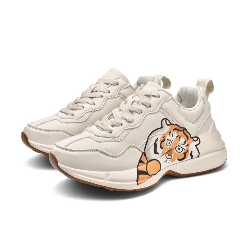 

Дизайнерские белые туфли Tiger для женщин и мужчин 2024 года, кроссовки на толстой толстой платформе, повседневная обувь на плоской подошве, женская обувь класса люкс 44