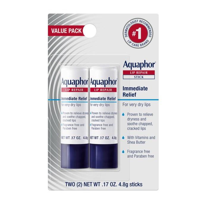 Aquaphor Lip Repair Stick, 2 Pack, 4.8g x 2