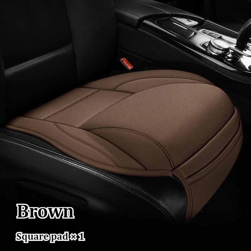 Ergonomický PU kožený polštář na autosedačku s bederní a stehenní oporou, větraný design, úložné kapsy, univerzální velikost pro většinu aut