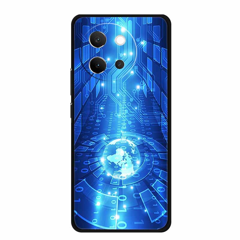 For Vivo V40 Lite Case V40lite V 40 Lite Fashion Black Silicone Soft Back Cover Case For Vivo V30e 5G Phone Case V 30 e Funda