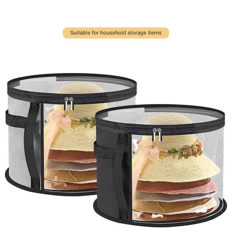 New Hat Box Convenient Round Travel Hat Box Organizer Wear-Resistant Hat Organizer Hat Storage Organizer