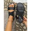 New Summer Women's Cross Elastic Flat Soled Beach Sandals for Outdoor Wear