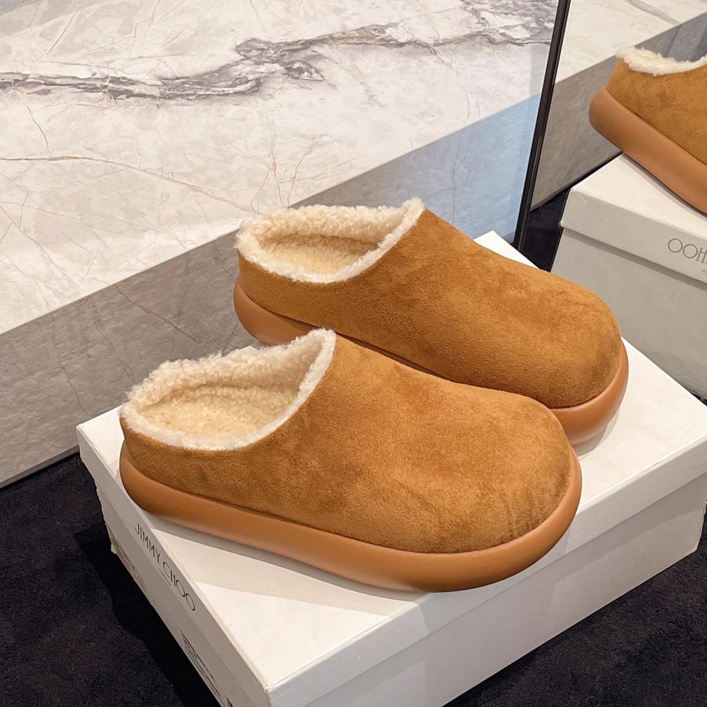 Little Potato Damen Neue Schneestiefel Warme Baumwollschuhe Ein Pedal Baotou Fleece-Schuhe