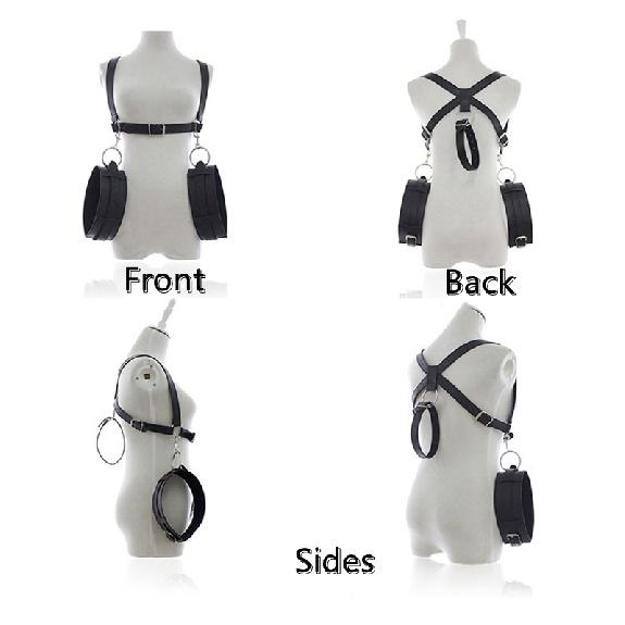 BDSM Bondage Set Open Leg Splitter Hogtie Legcuffs Real Leather Sex Toys For Women Belt