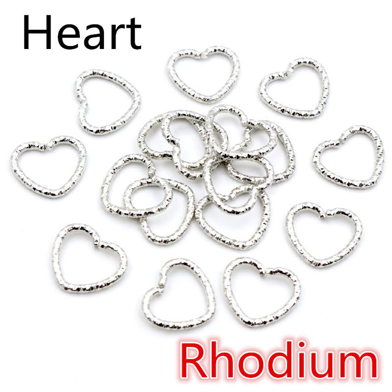 50pcs/lot Gold Silver Plated Heart Star Jump Rings Twisted Split Rings Spacer Connectors For Jewelry Making Making Supplies